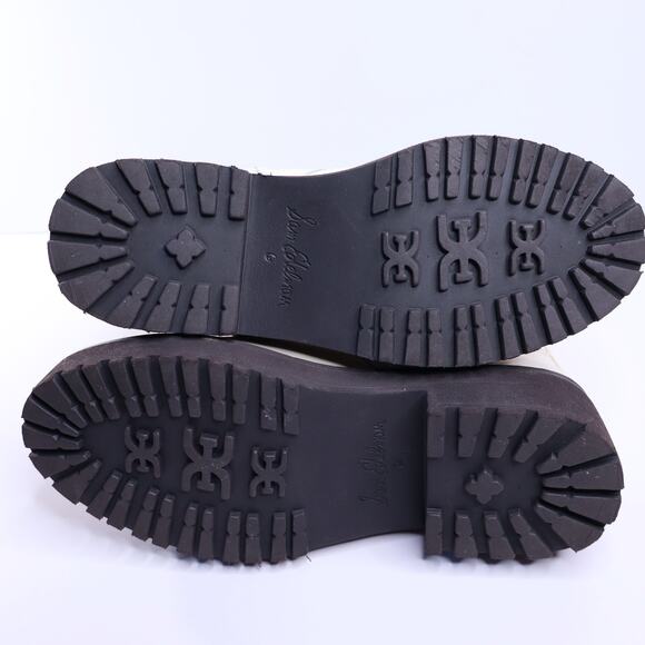 SAM EDELMAN Lenley Combat Boots Modern Ivory Chain Trim Lace Up Women's 6 - Picture 6 of 10